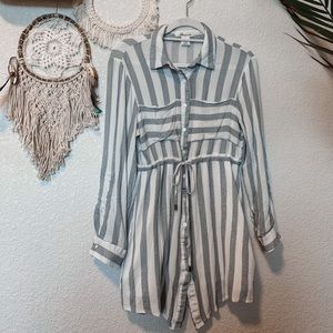 Blue and White Striped Dress/Shirt